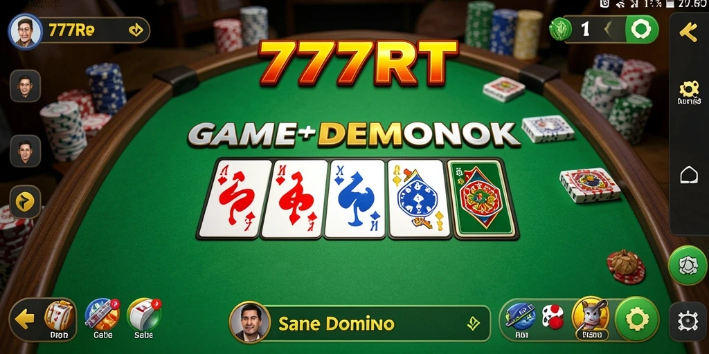Screenshot gameplay Domino 777RT dengan grafis menarik dan seru.