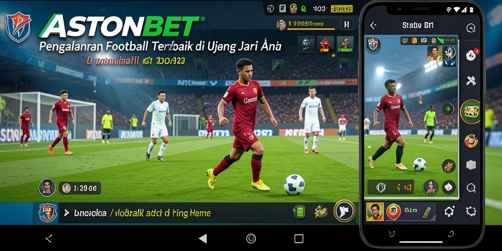 Screenshot gameplay ASTONBET yang menunjukkan antarmuka user-friendly dengan informasi live football.