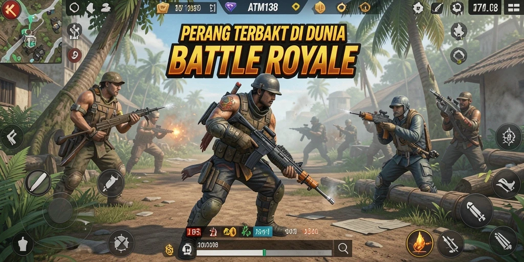Gameplay seru ATM138 dengan pertarungan intens di Battle Royale.