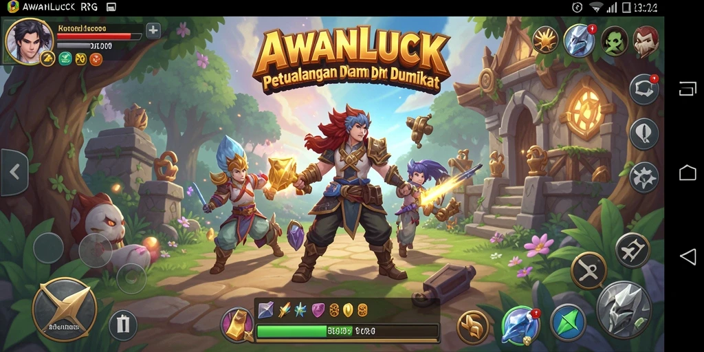 Gambaran aksi seru dalam game RPG AWANLUCK.