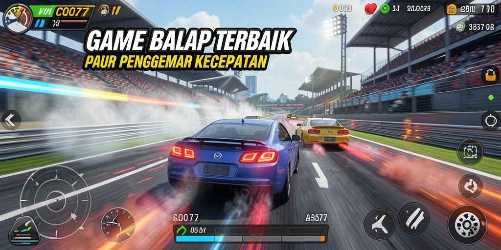 Tampilan gameplay COO77 yang seru dan menegangkan saat balapan.