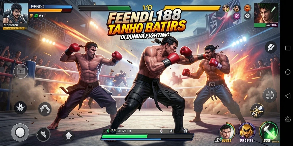 Tampilan gameplay FENDI188 yang mendebarkan dan penuh aksi pertarungan.