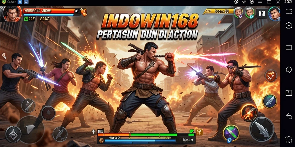 Screenshot utama INDOWIN168 menunjukkan momen seru dalam pertempuran Action.