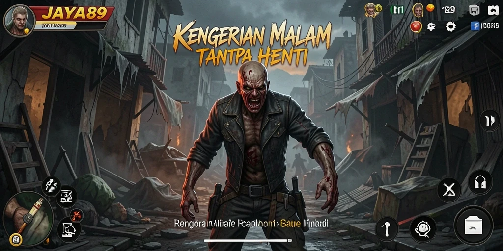 Screenshot JAYA89 menampilkan suasana gelap dan mencekam dalam gameplay.