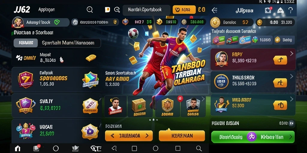 Tampilan menarik dari gameplay taruhan olahraga di JJ62.