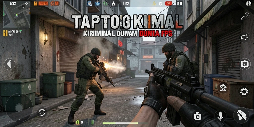 Tangkapan layar gameplay N32 menunjukkan pertarungan menegangkan di medan perang FPS.