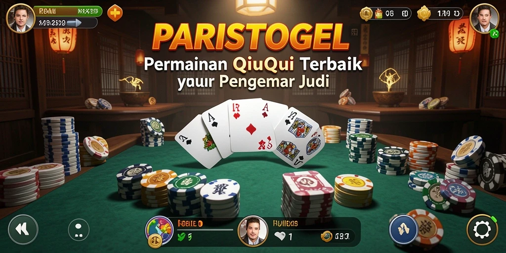 Screenshot utama PARISTOGEL menunjukkan aksi seru permainan QiuQiu.