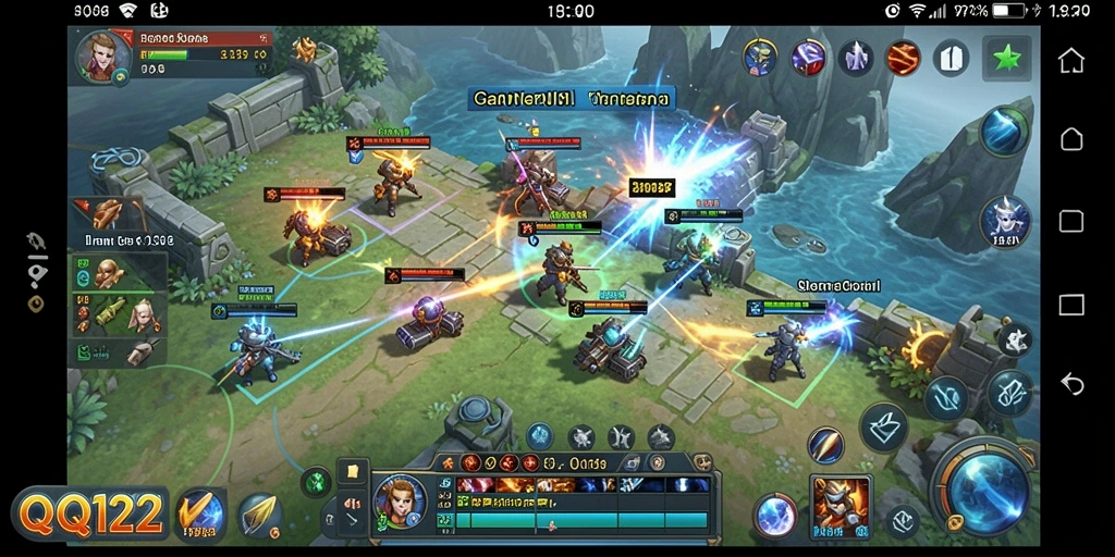 Tampilan gameplay dinamis dan strategis dari QQ1221.