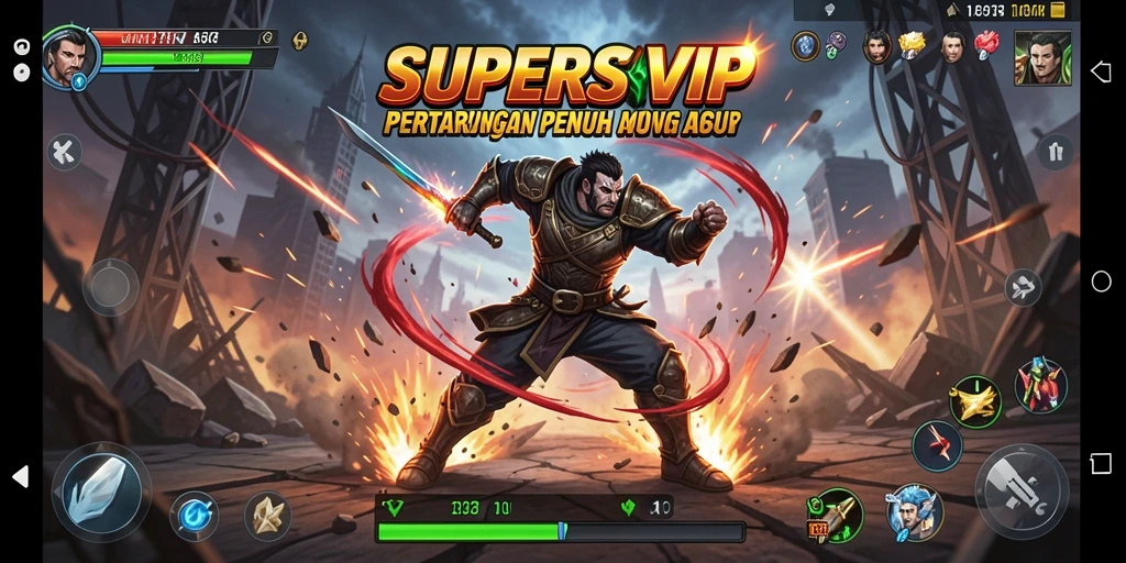 Tampilan gameplay SUPERSVIP yang memukau dan penuh aksi.
