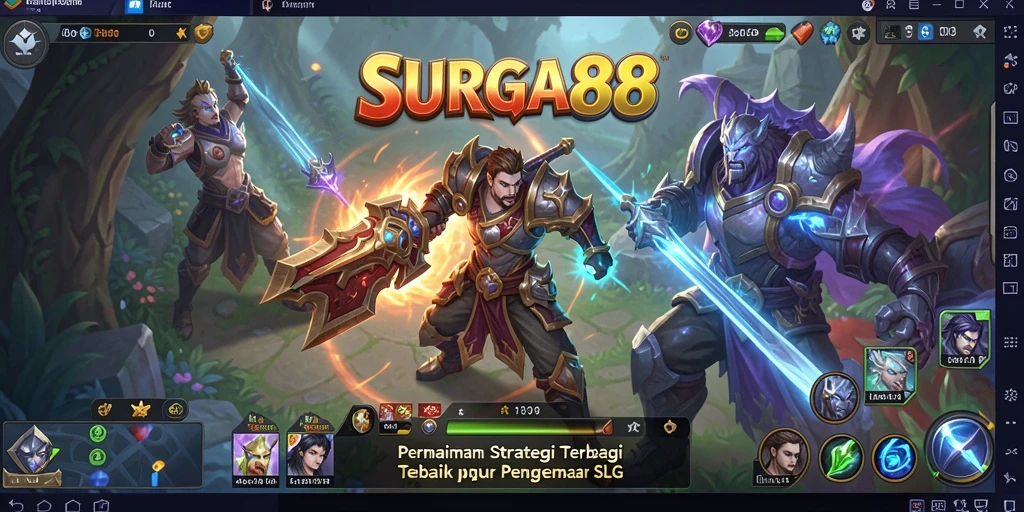 Screenshot gameplay SURGA88 menampilkan aksi pertempuran strategis yang mendebarkan.