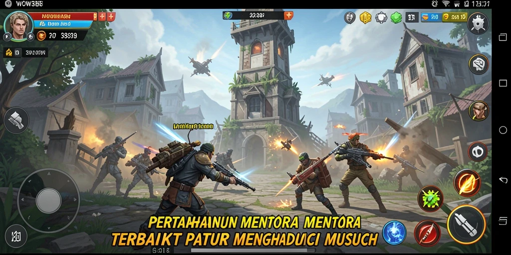 Gameplay seru WOW388 dengan menara pertahanan yang beragam.